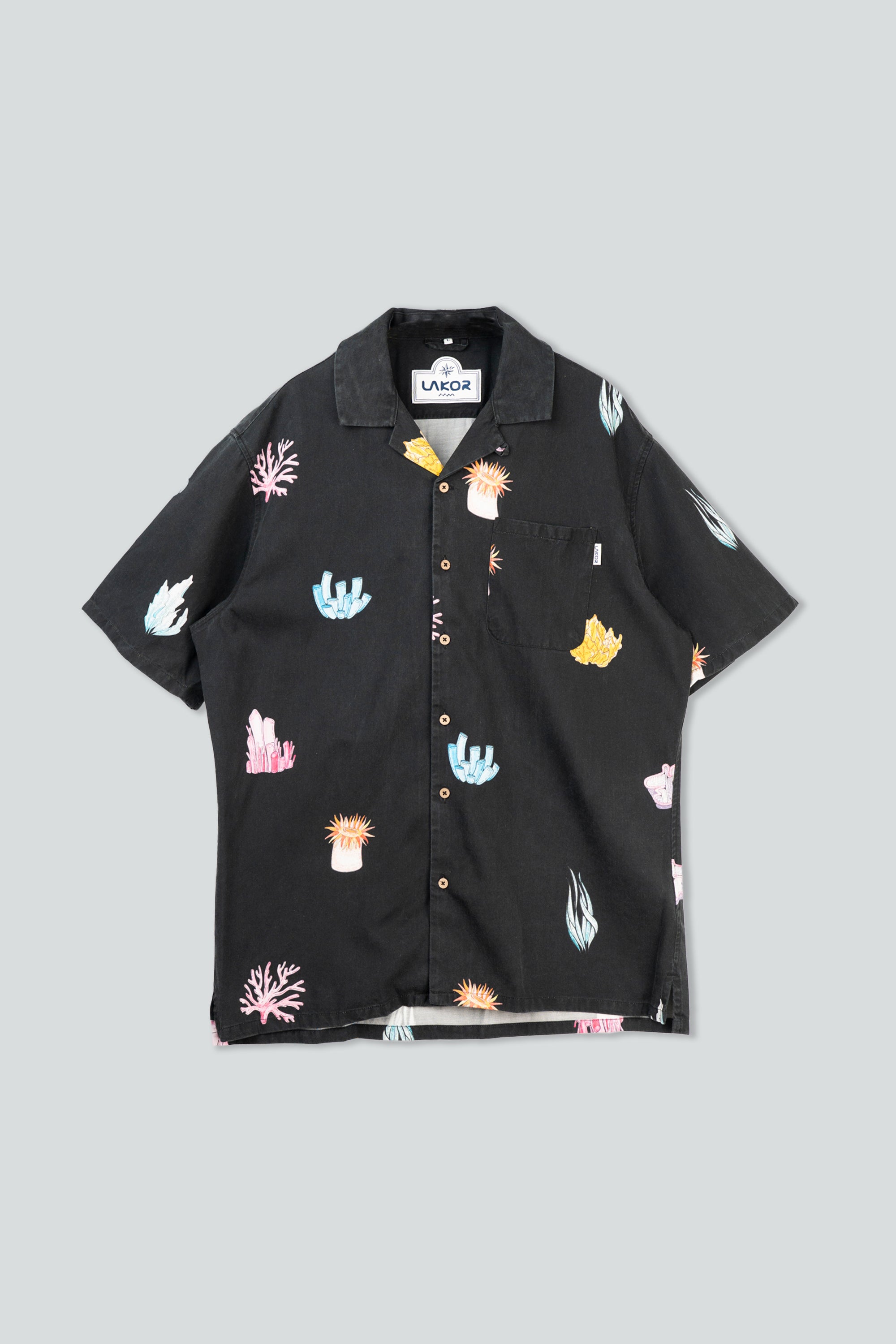 LAKOR Coral Short Sleeve Shirt Short Sleeve Shirt Moonless Night