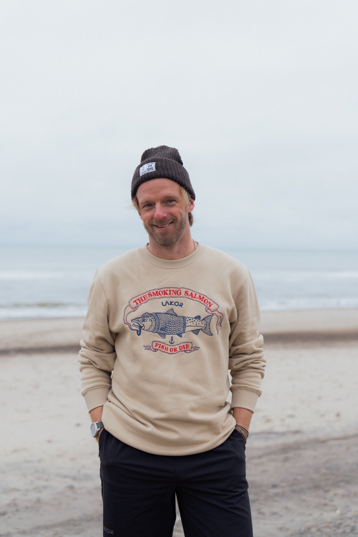 The Smoking Salmon Crewneck (White Pepper)