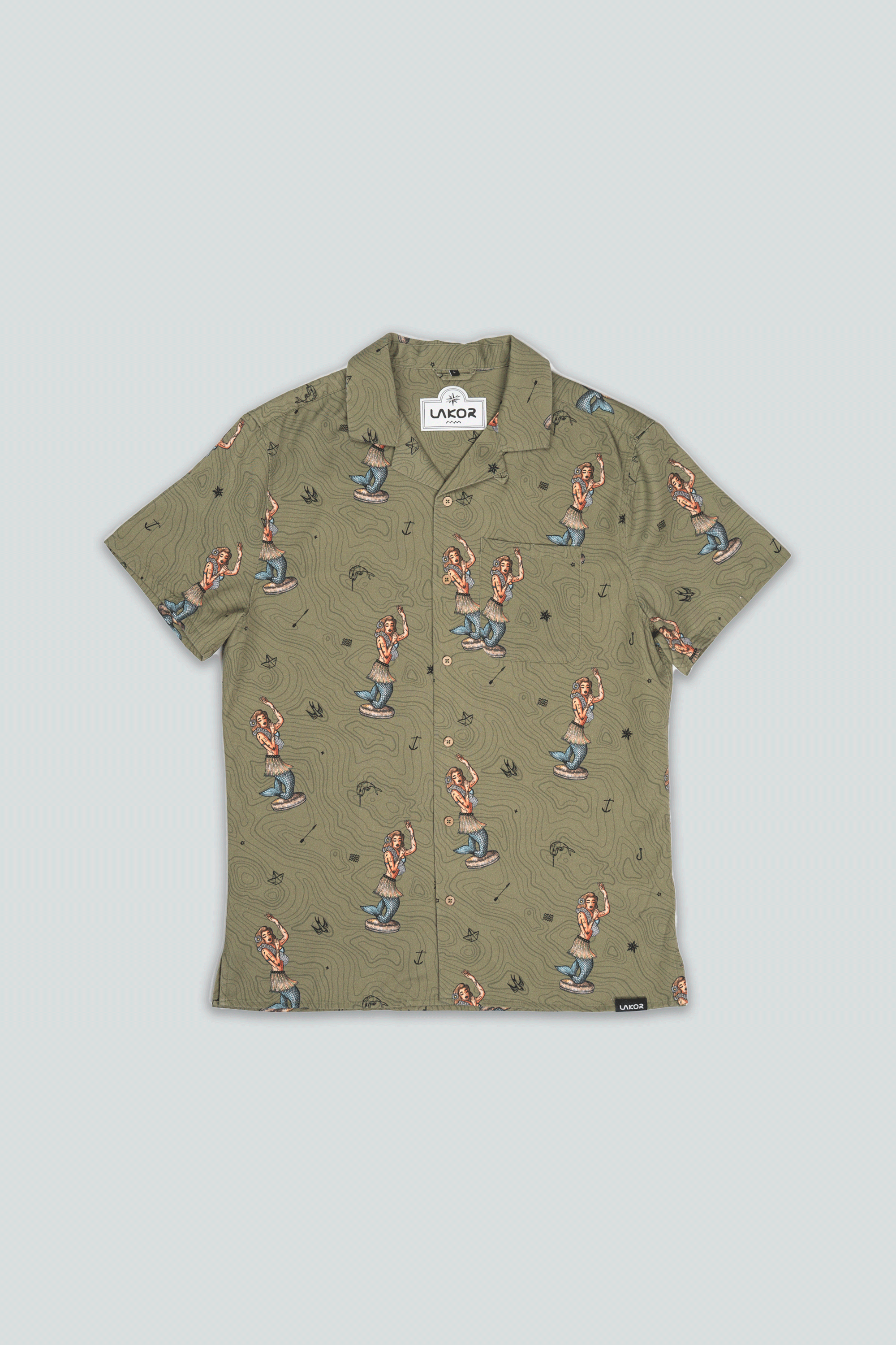 Dashboard Hula Short Sleeve Shirt (Deep Lichen Green)