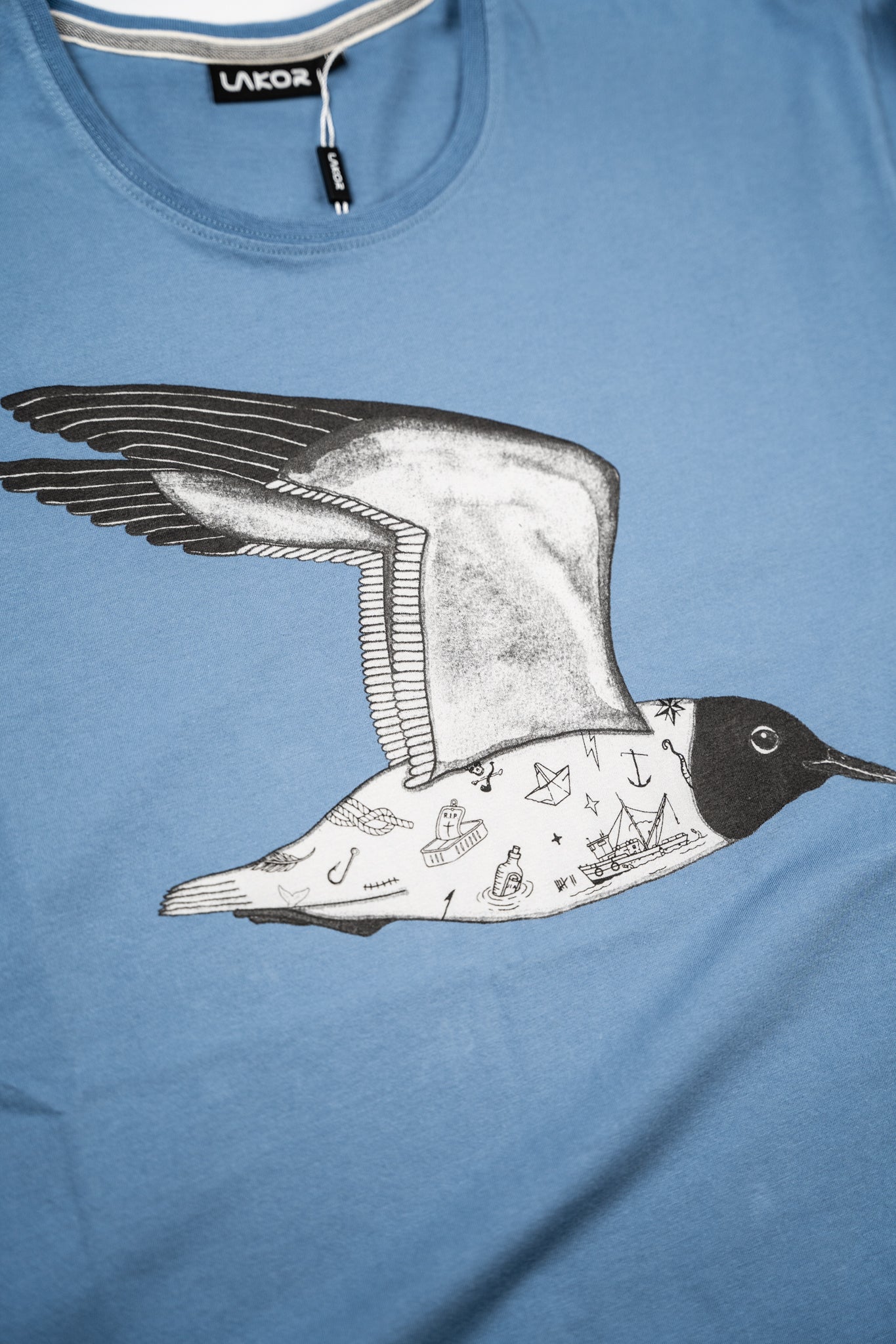 Tattooed Seagull T-shirt (Captains Blue)