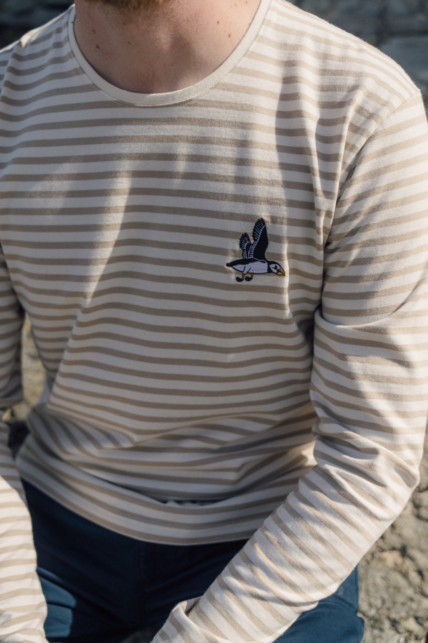 Ahoy! Mini Flying Puffin LS T-shirt - White Pepper