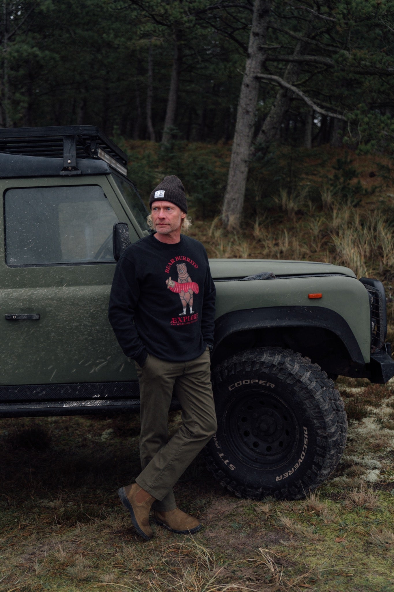 Bear Burrito Crewneck - Moonless Night