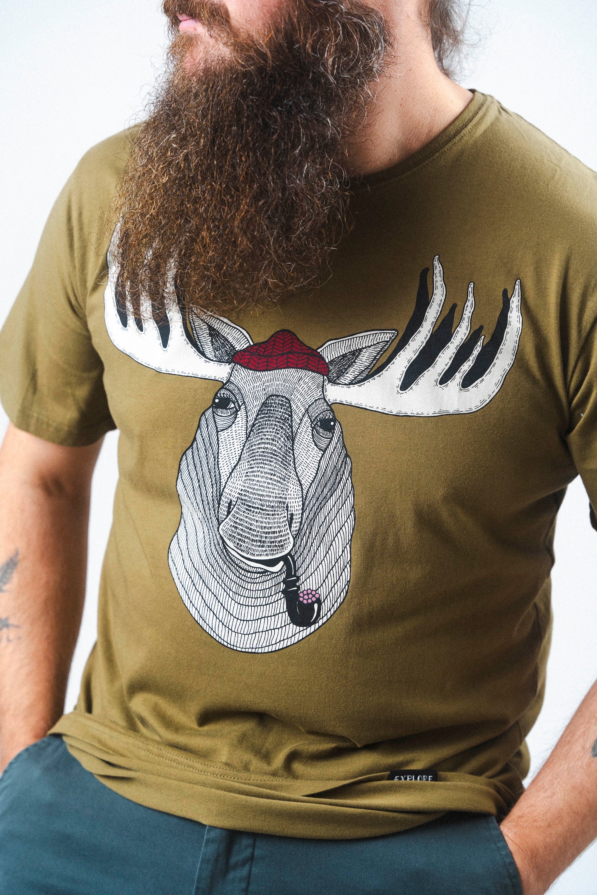 LAKOR Big Moose T-shirt T-Shirt Fir Green