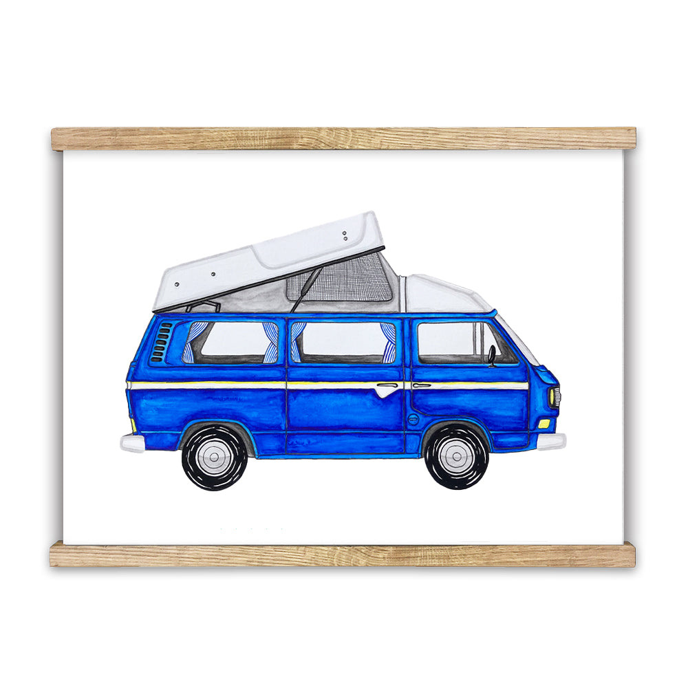 LAKOR Blue Van Plakat Poster White