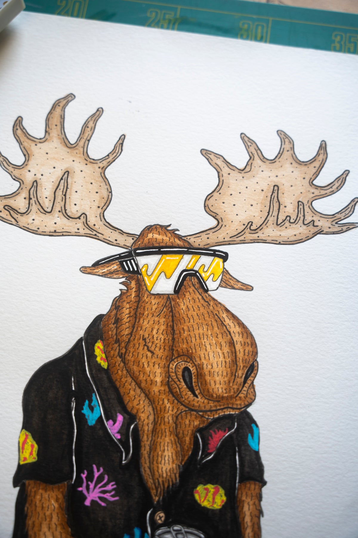 LAKOR Booze Moose Original Original Artwork White