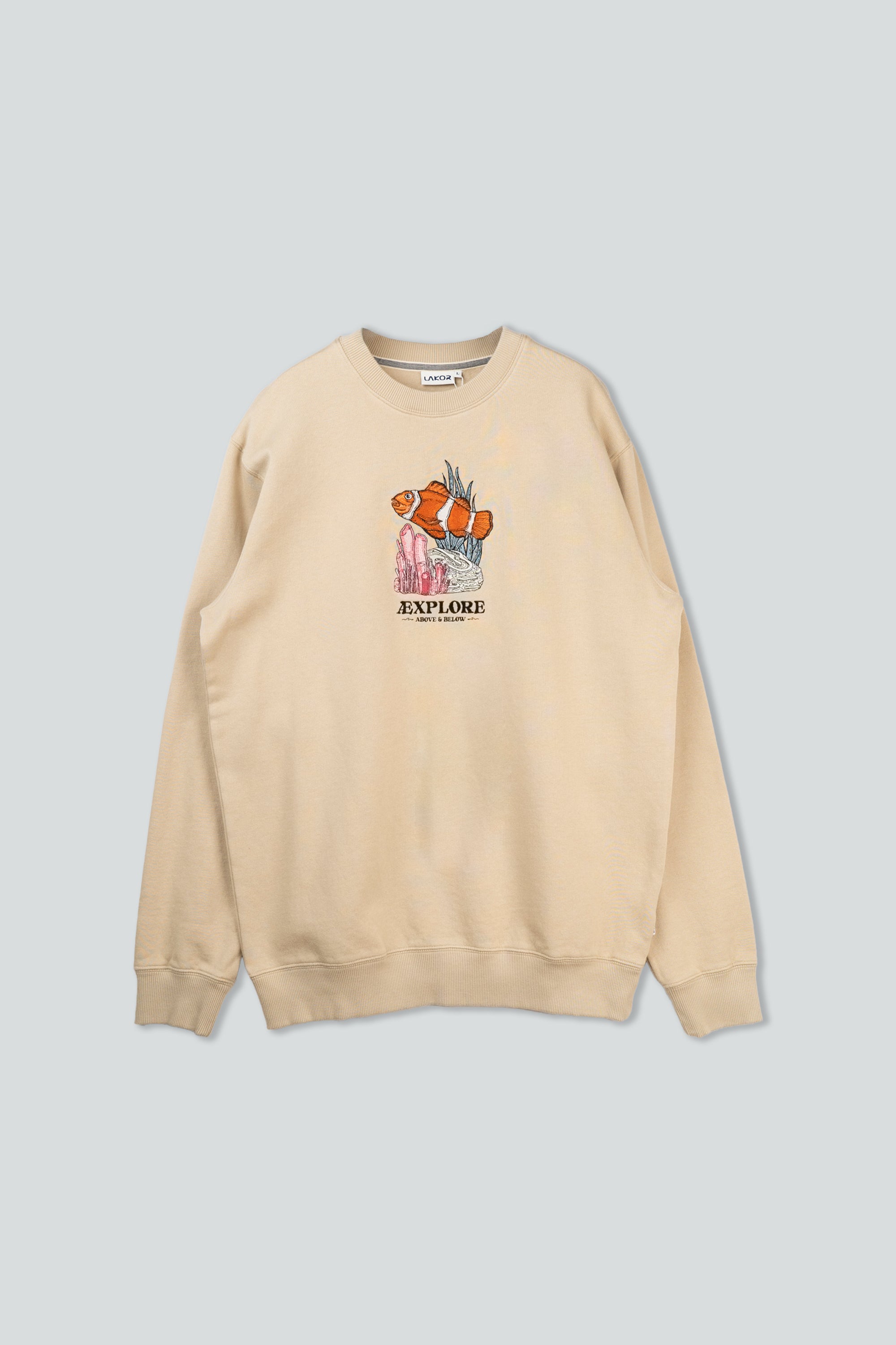 LAKOR Clownfish Garden Crewneck Sweatshirt White Pepper