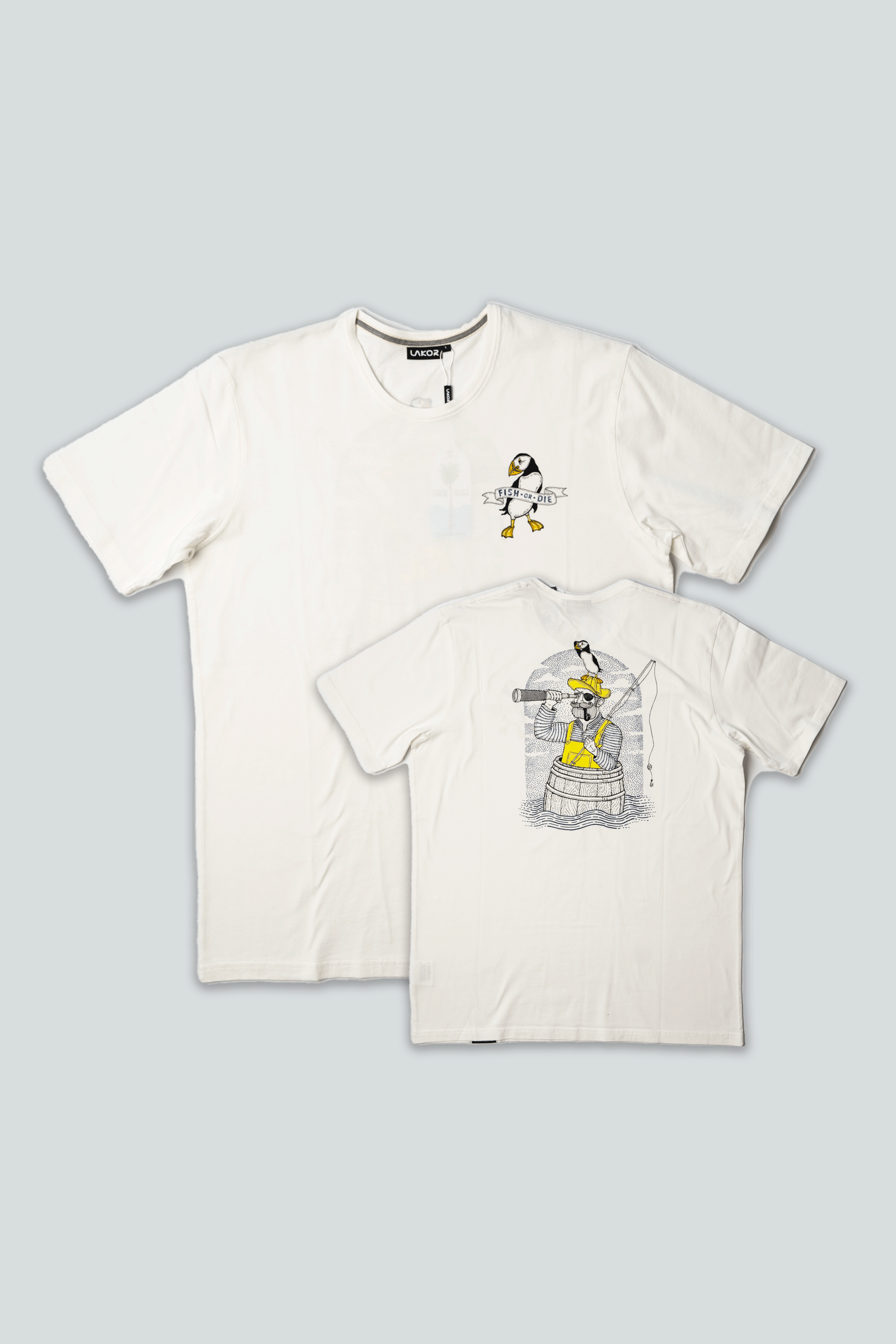 LAKOR Fishing In A Barrel T-shirt T-Shirt Star White