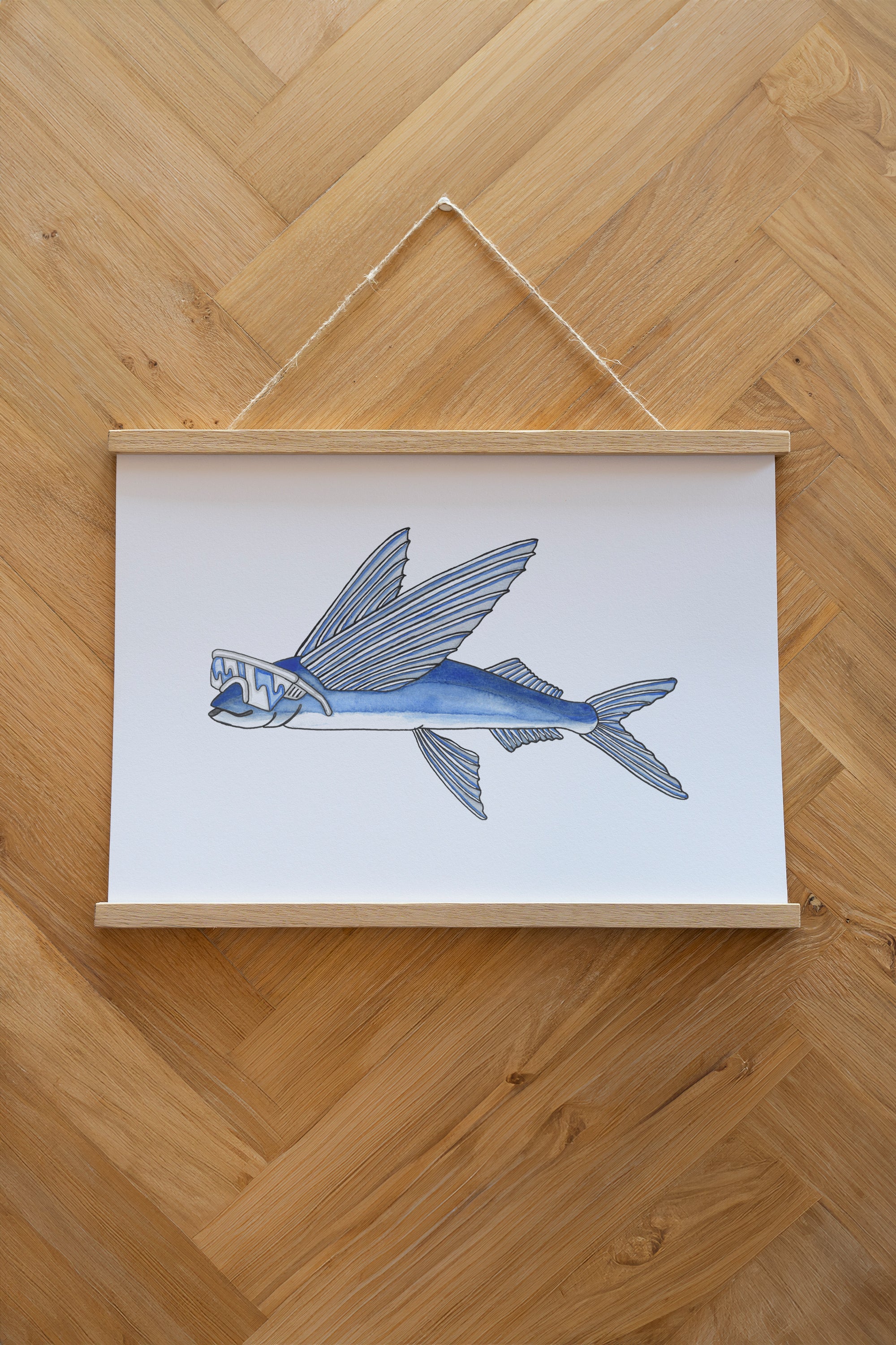 LAKOR Fly Fish Poster Poster White