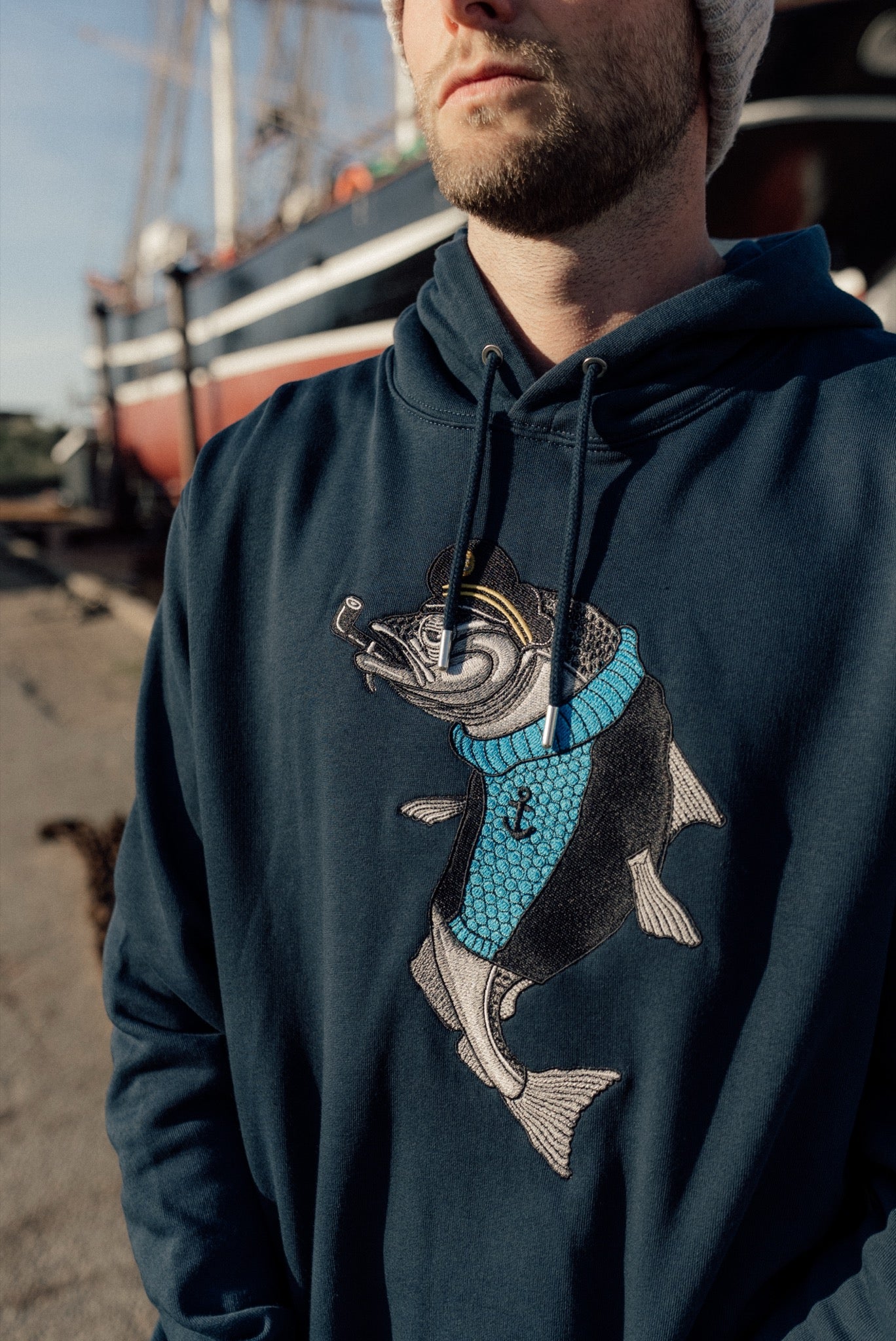 LAKOR Haddock Hoodie Sweatshirt Blueberry