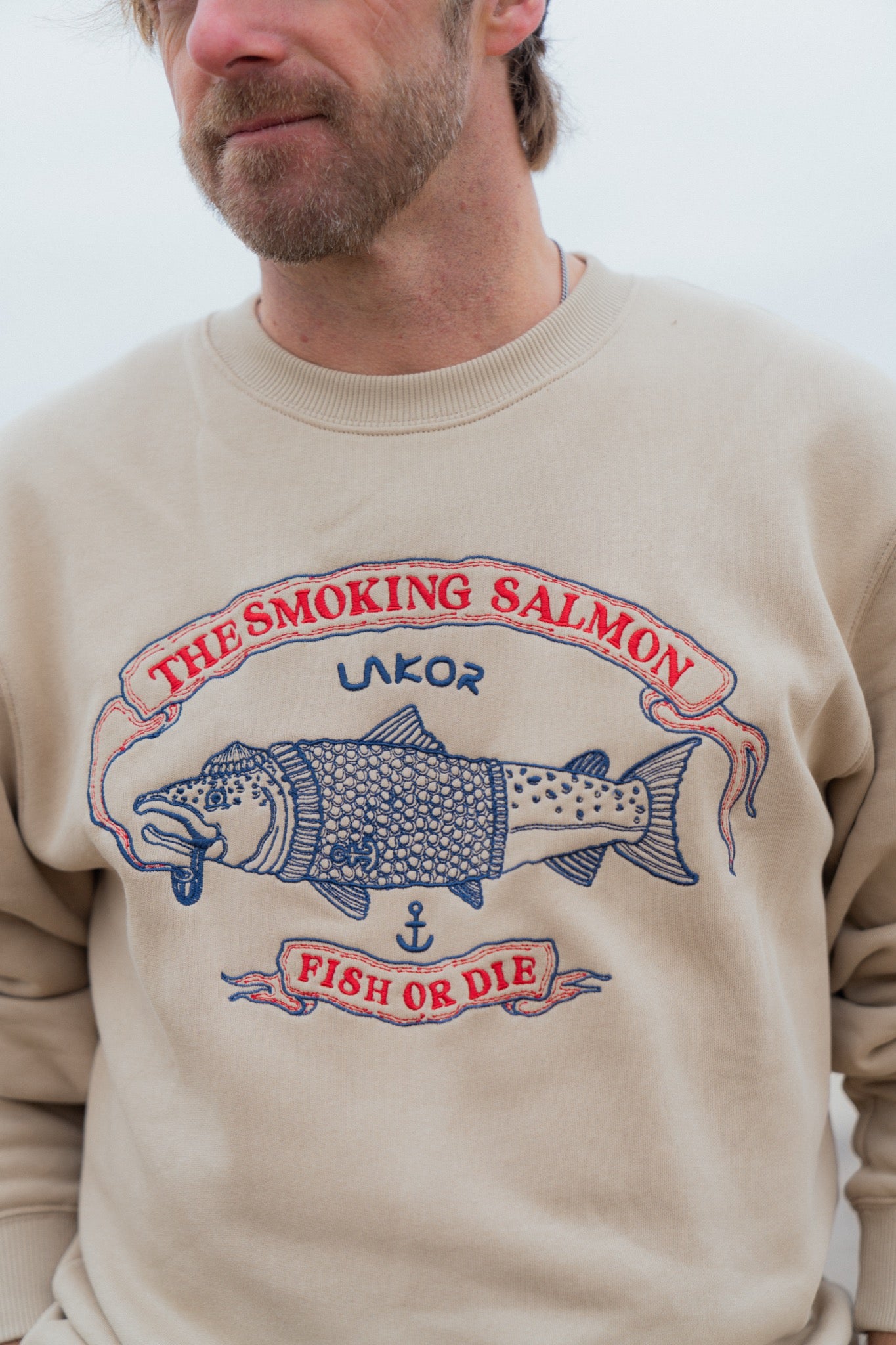 The Smoking Salmon Crewneck (White Pepper)