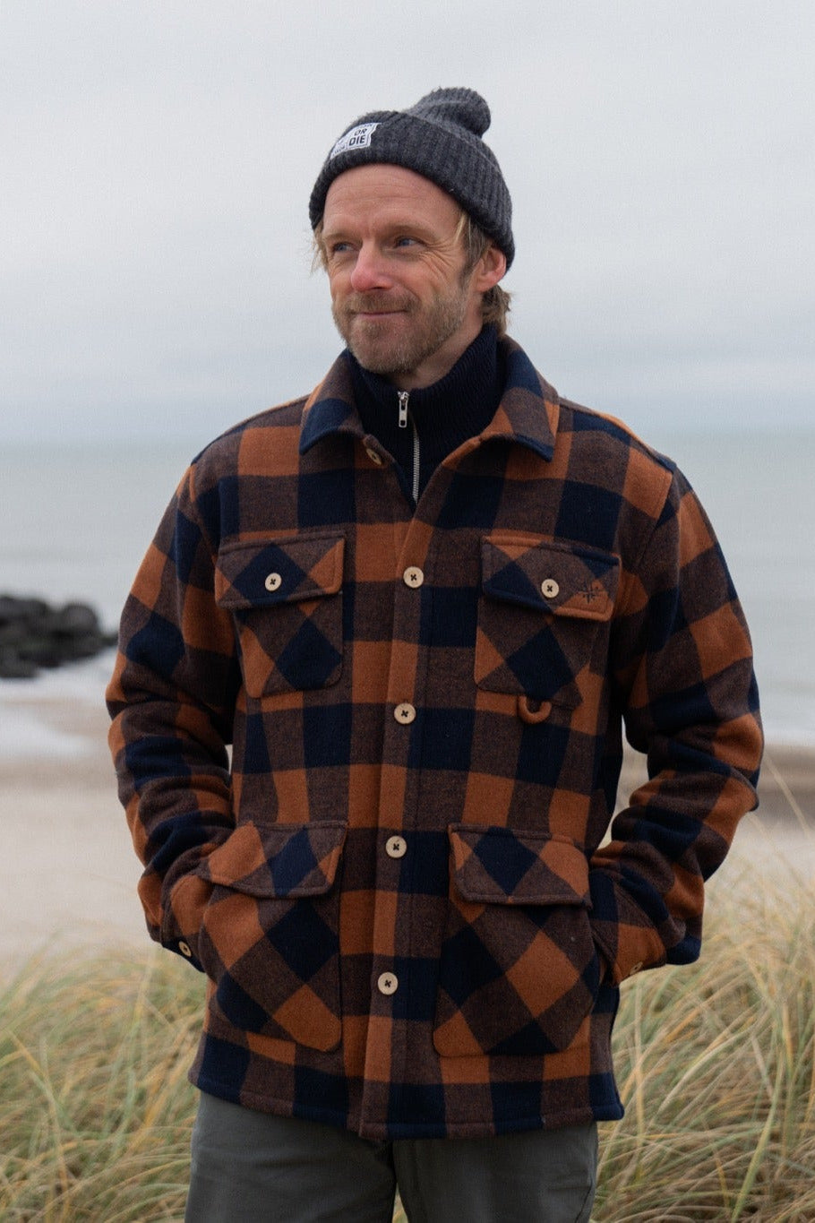 Birler Wool Jacket (Blueberry/Mocha Bisque)