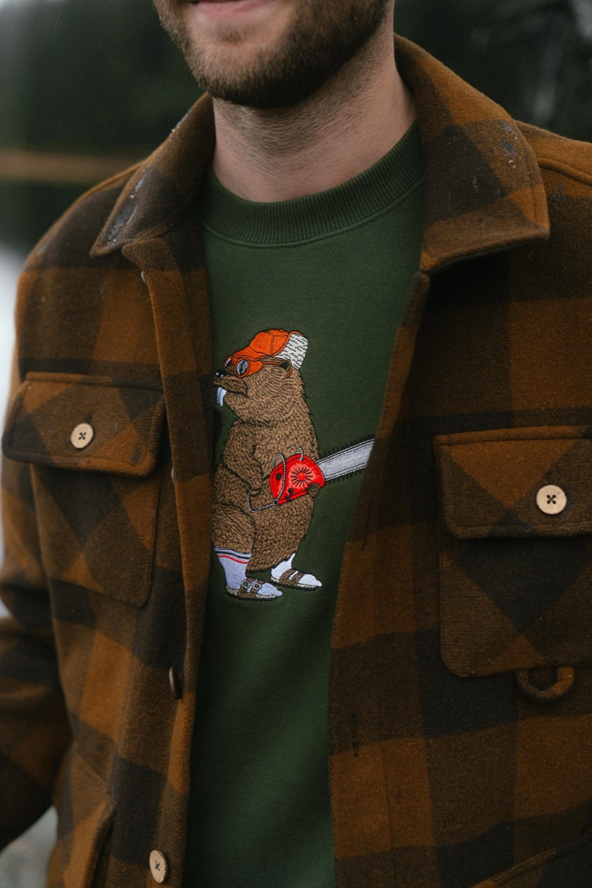 LAKOR Lazy Lumber Crewneck Sweatshirt Riffle Green