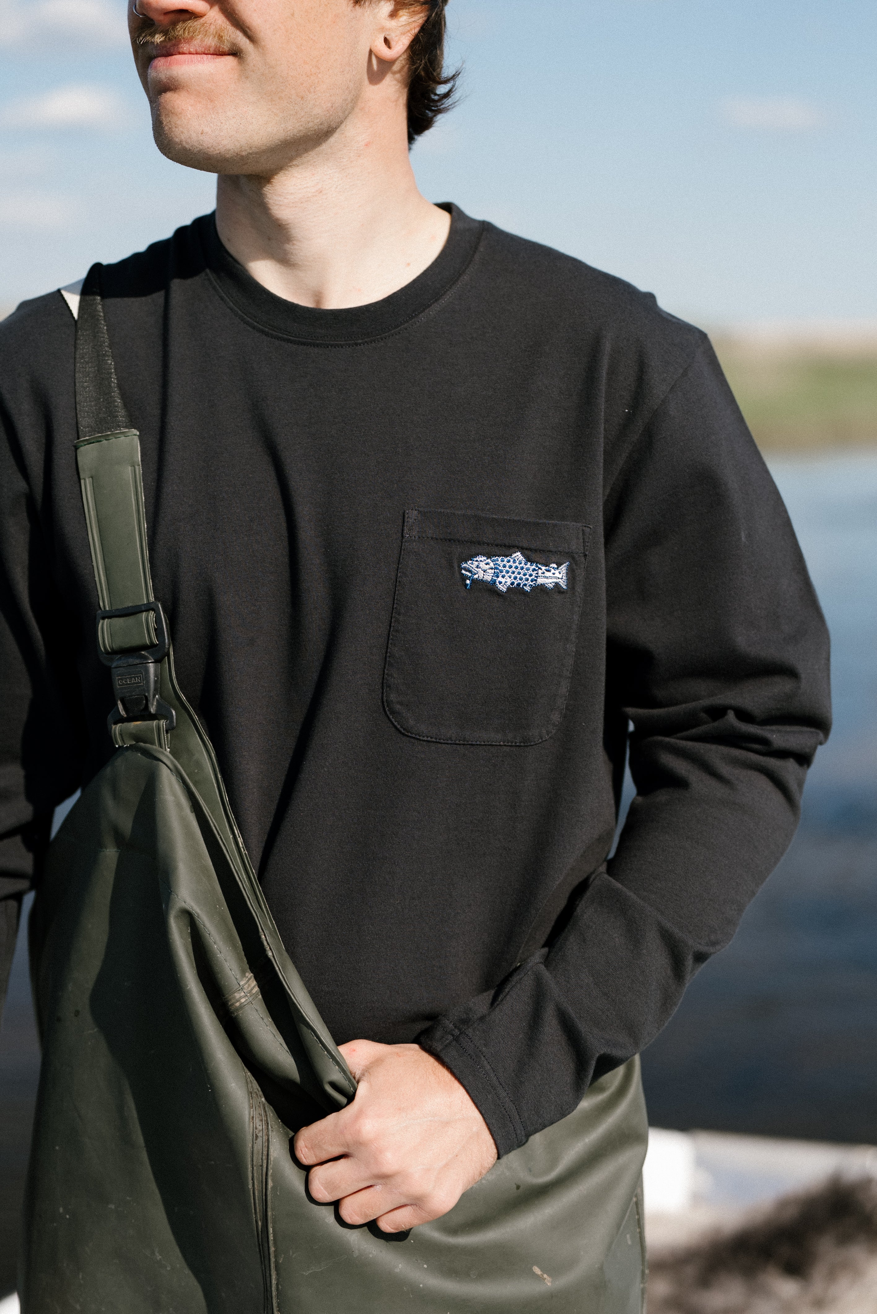 Mini Smoking Salmon LS T-shirt - Moonless Night