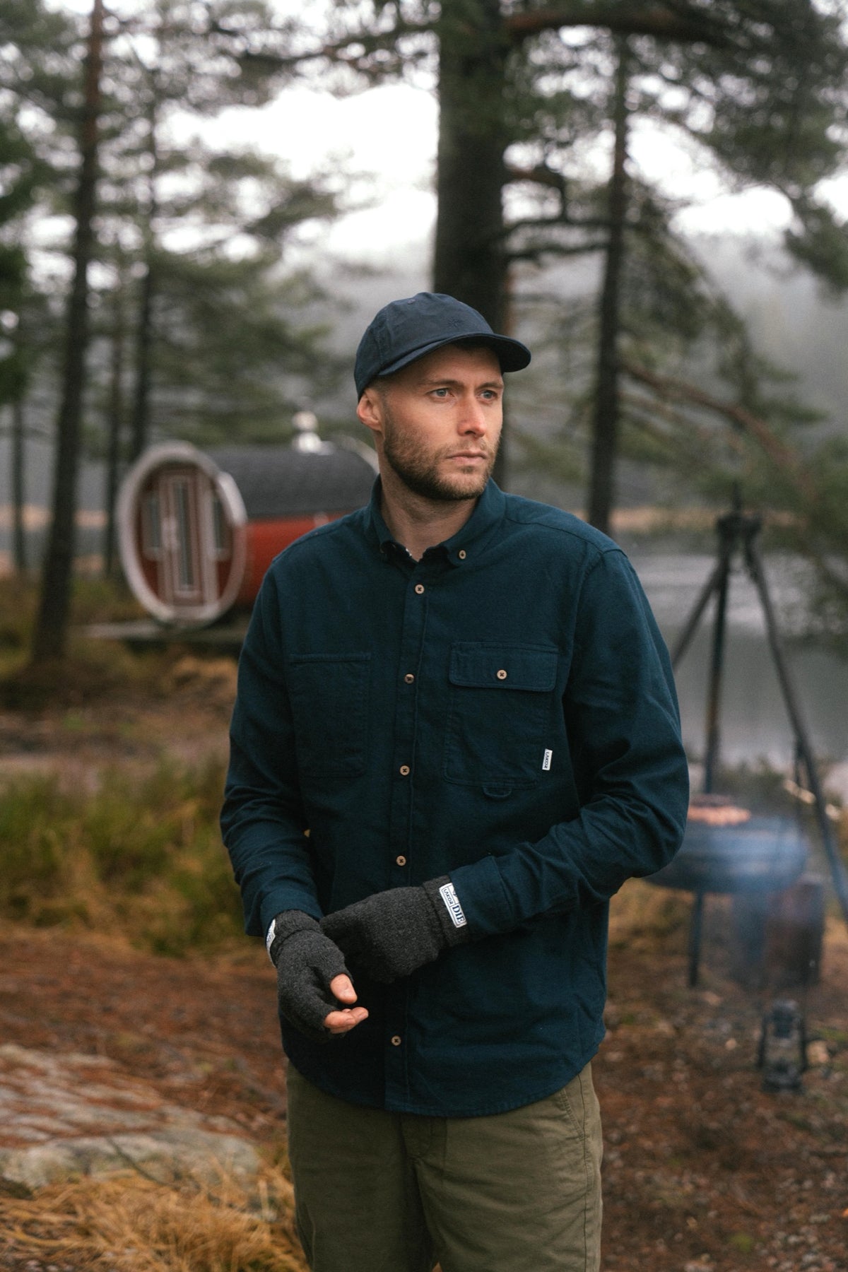 LAKOR Moleskin Shirt Shirt Blueberry