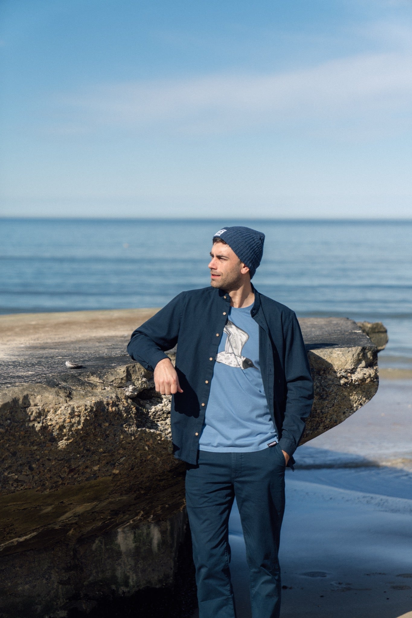 LAKOR Plain Dal Shirt Shirt Blueberry