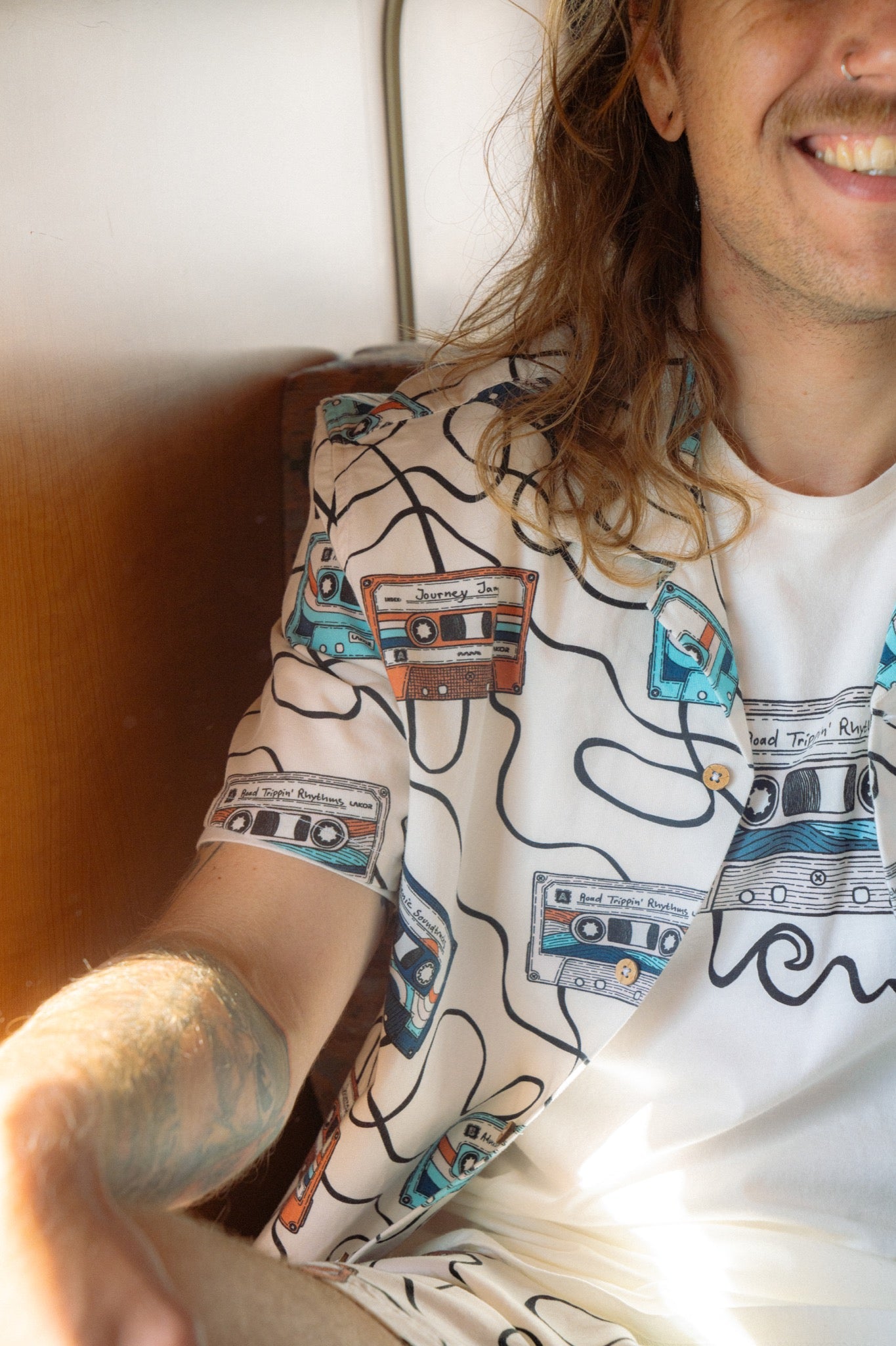 LAKOR Roadtrip Mixtape Short Sleeve Shirt Short Sleeve Shirt Star White