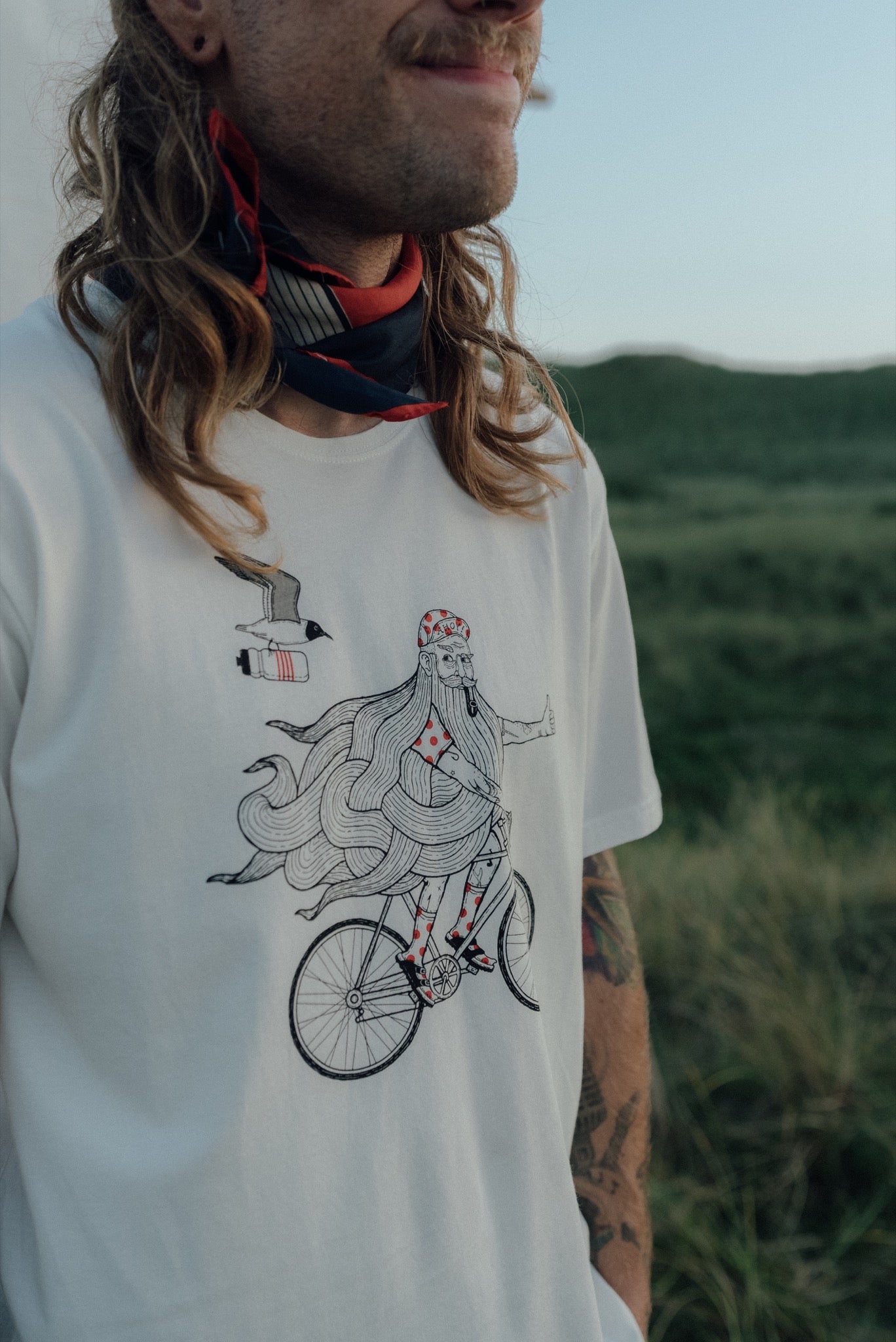 Beard on a Bike T-shirt (Star White)