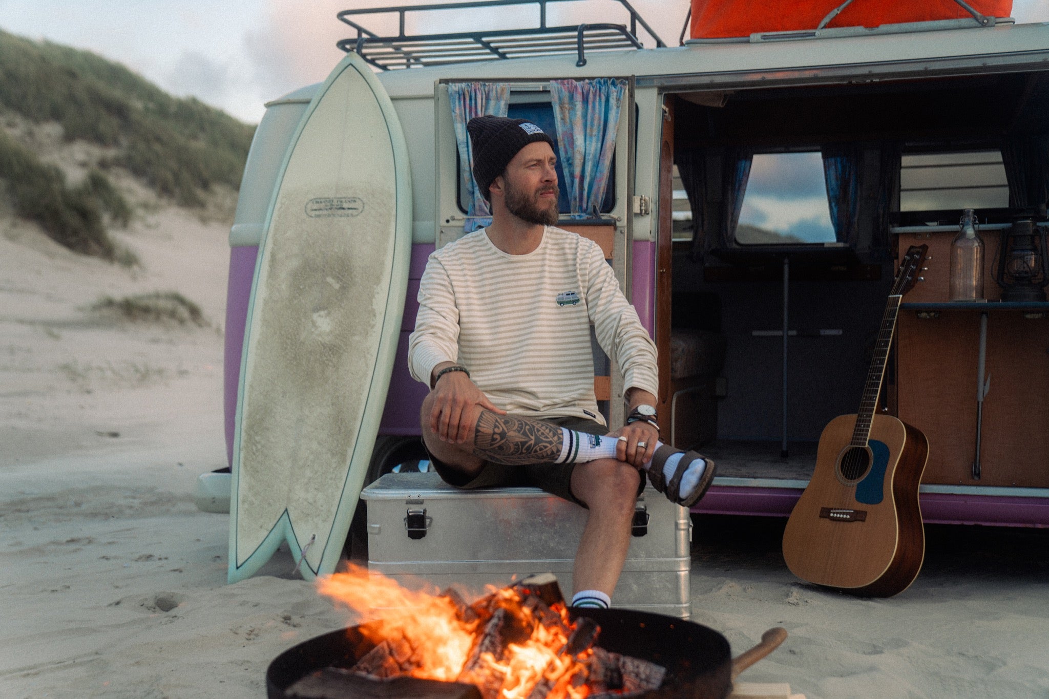 Ahoy! Mini Forest Camper T-shirt (Oatmeal Melange/Star White)