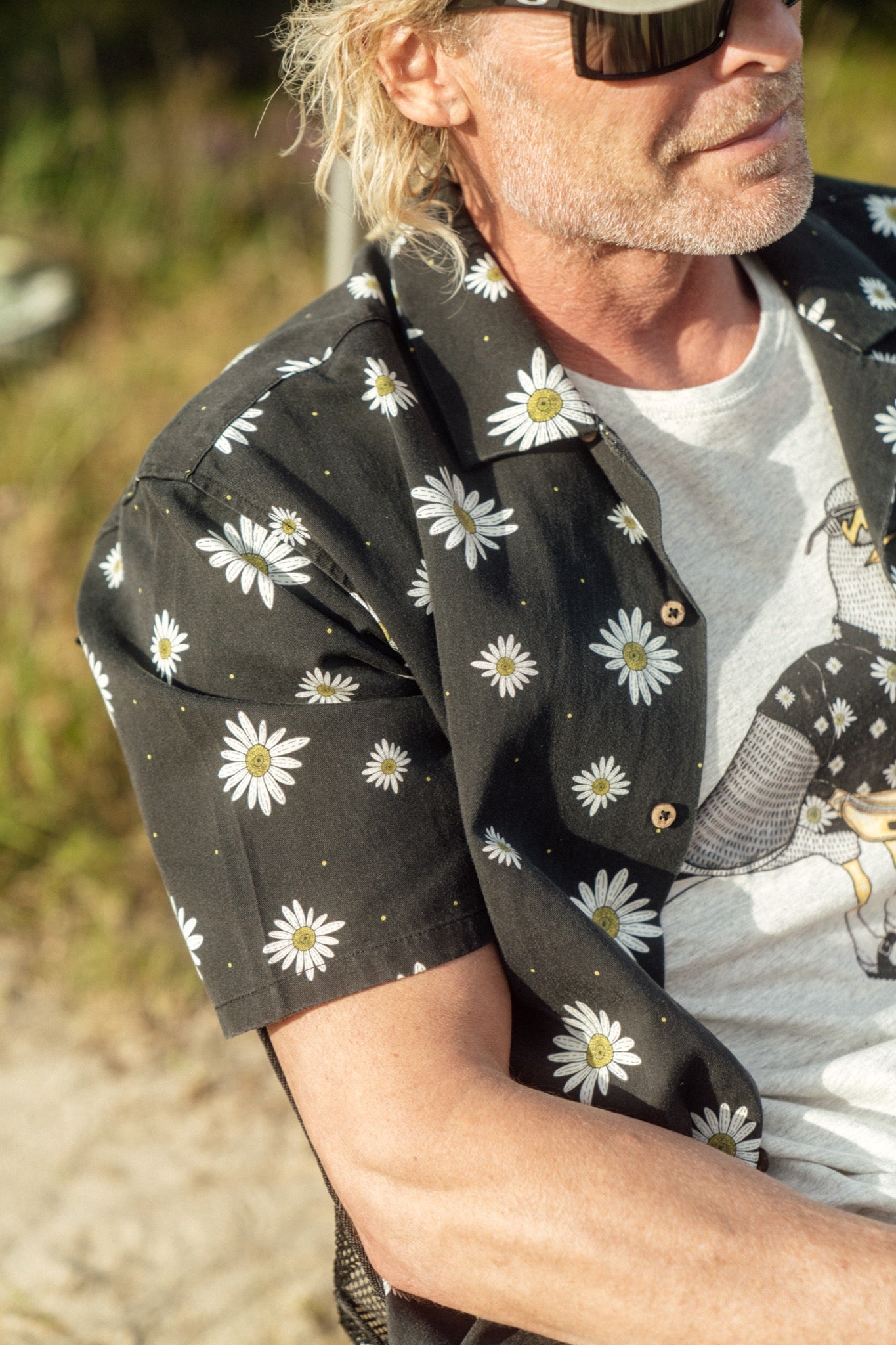 Maguerite Short Sleeve Shirt (Moonless Night)