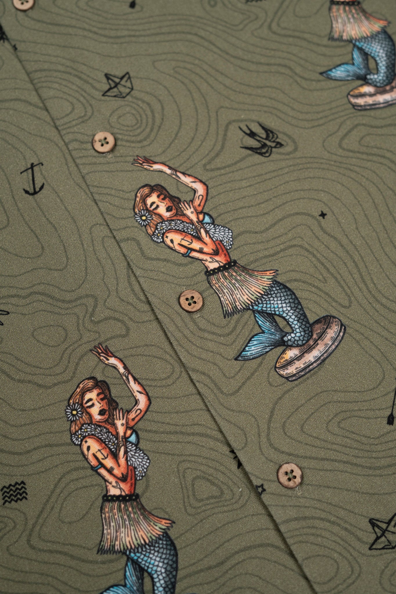 Dashboard Hula Short Sleeve Shirt (Deep Lichen Green)