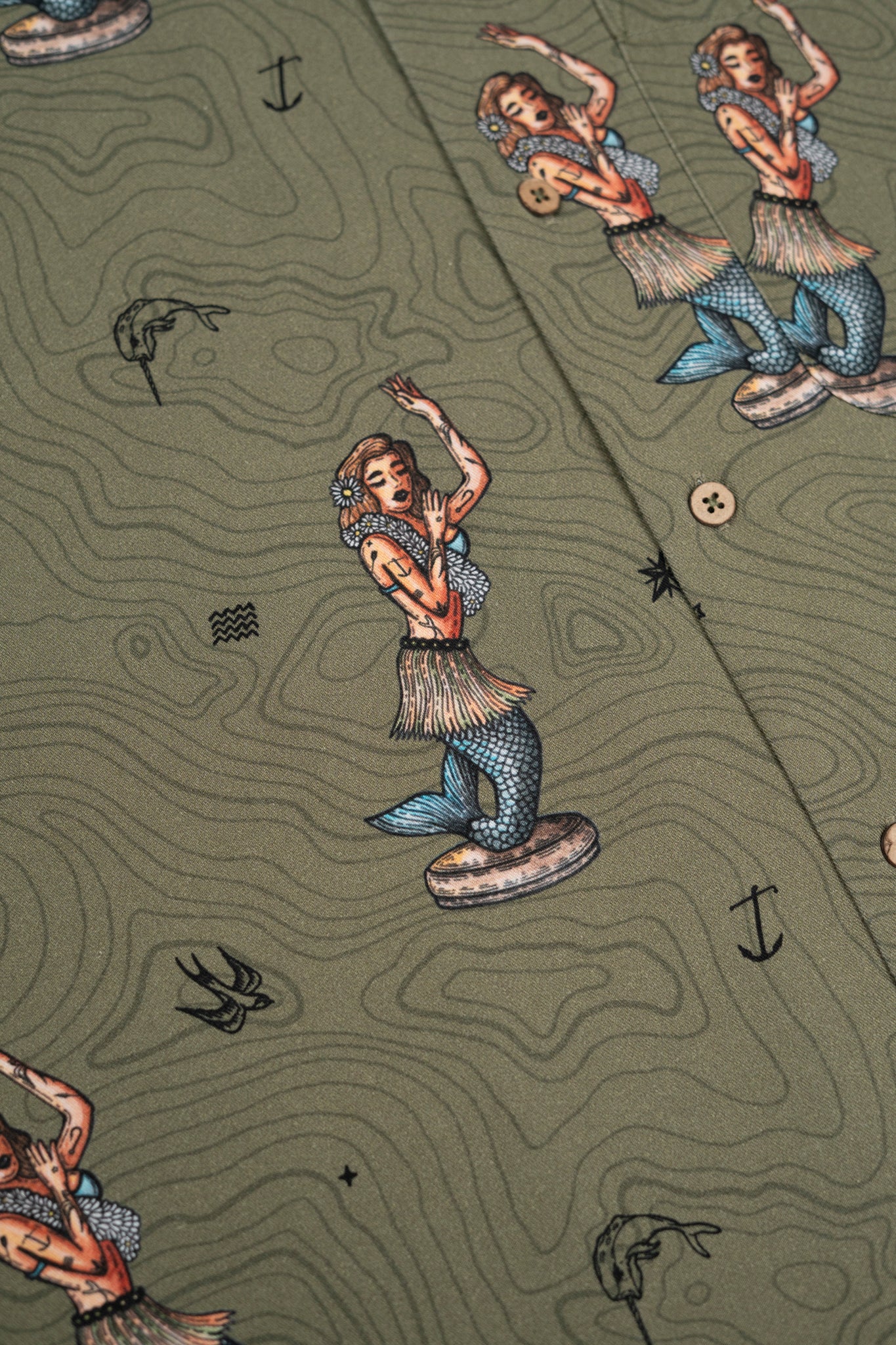 Dashboard Hula Short Sleeve Shirt (Deep Lichen Green)