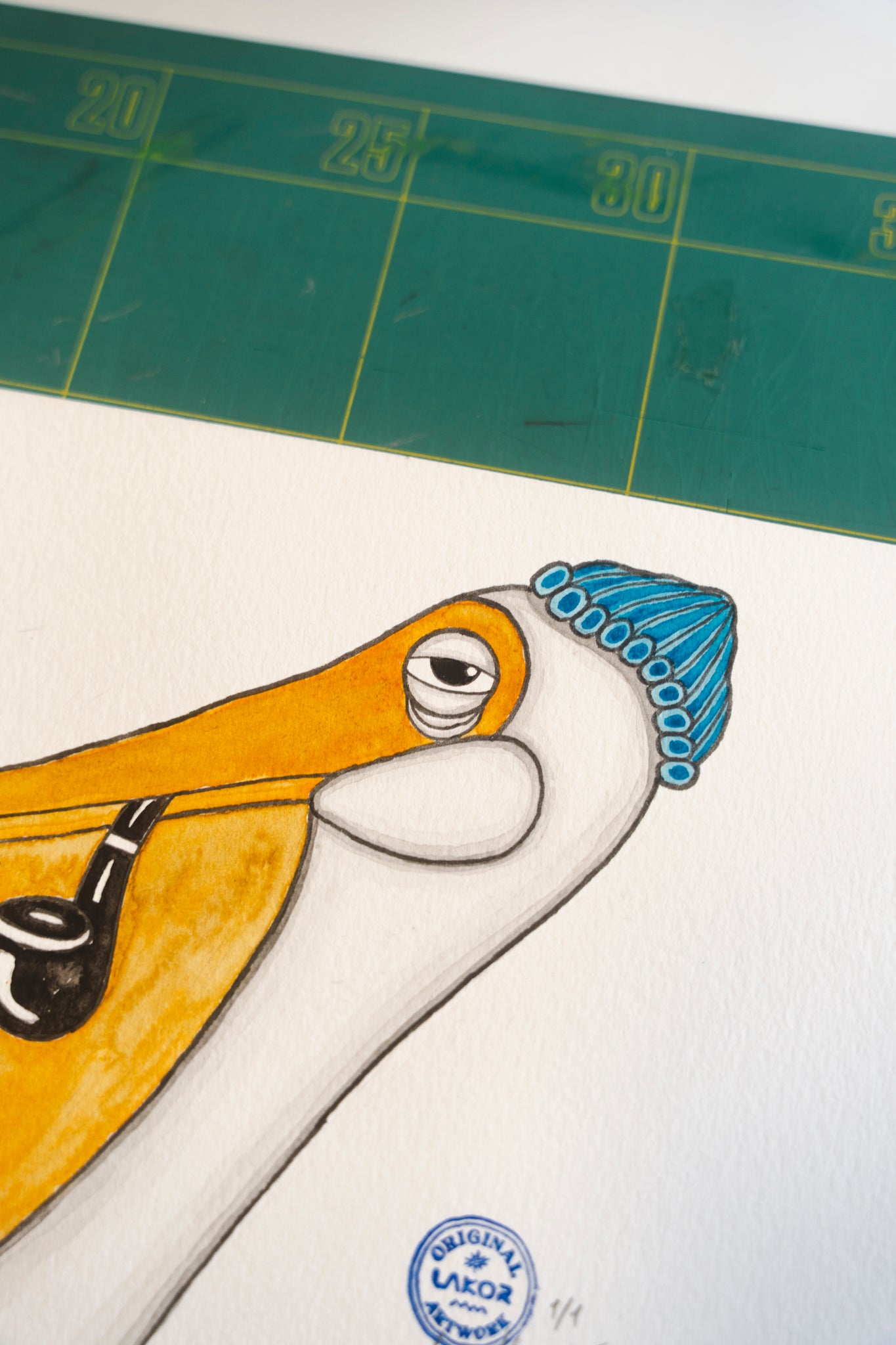 LAKOR Sailing Pelican Original Poster White