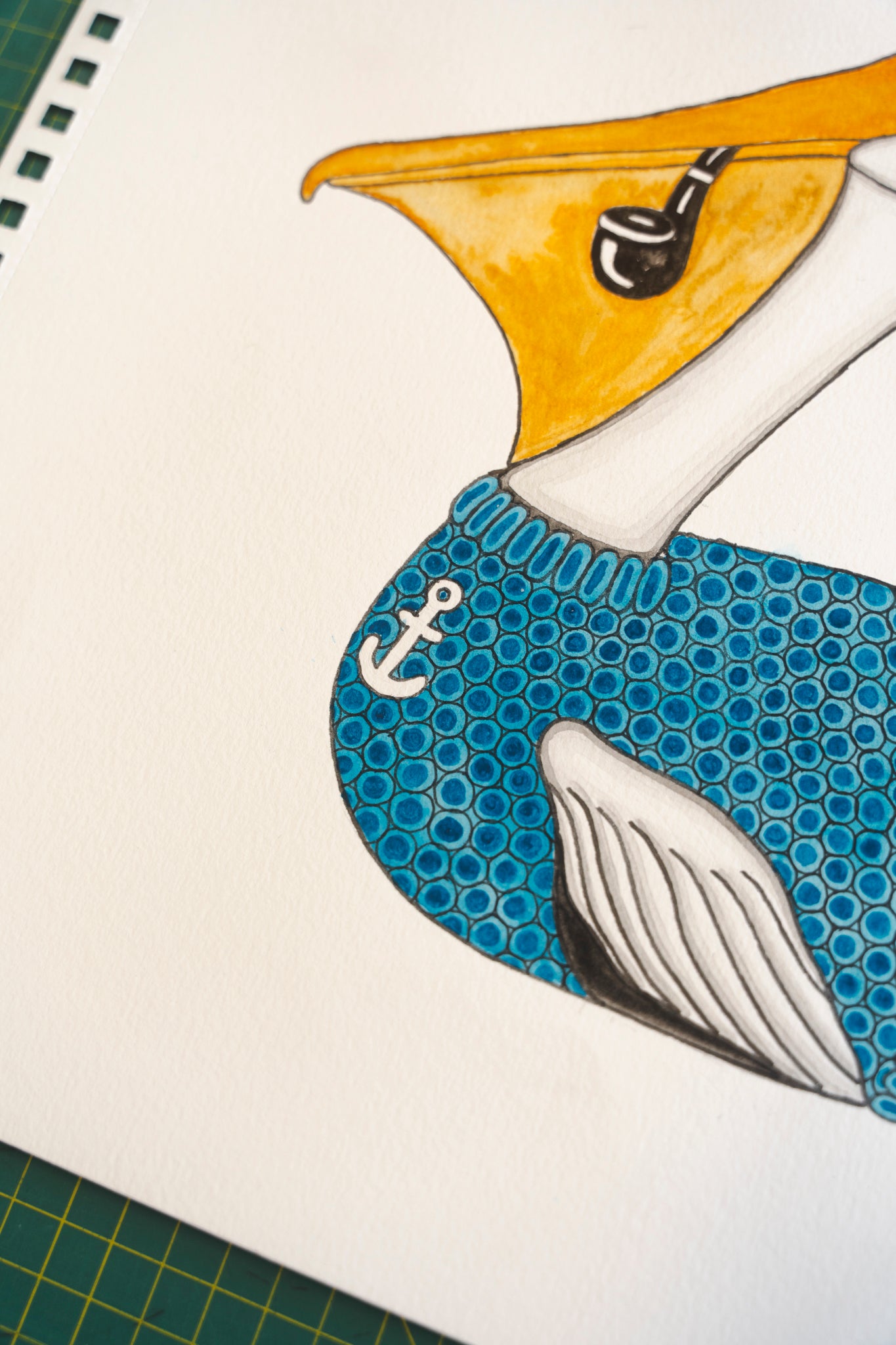 LAKOR Sailing Pelican Original Poster White