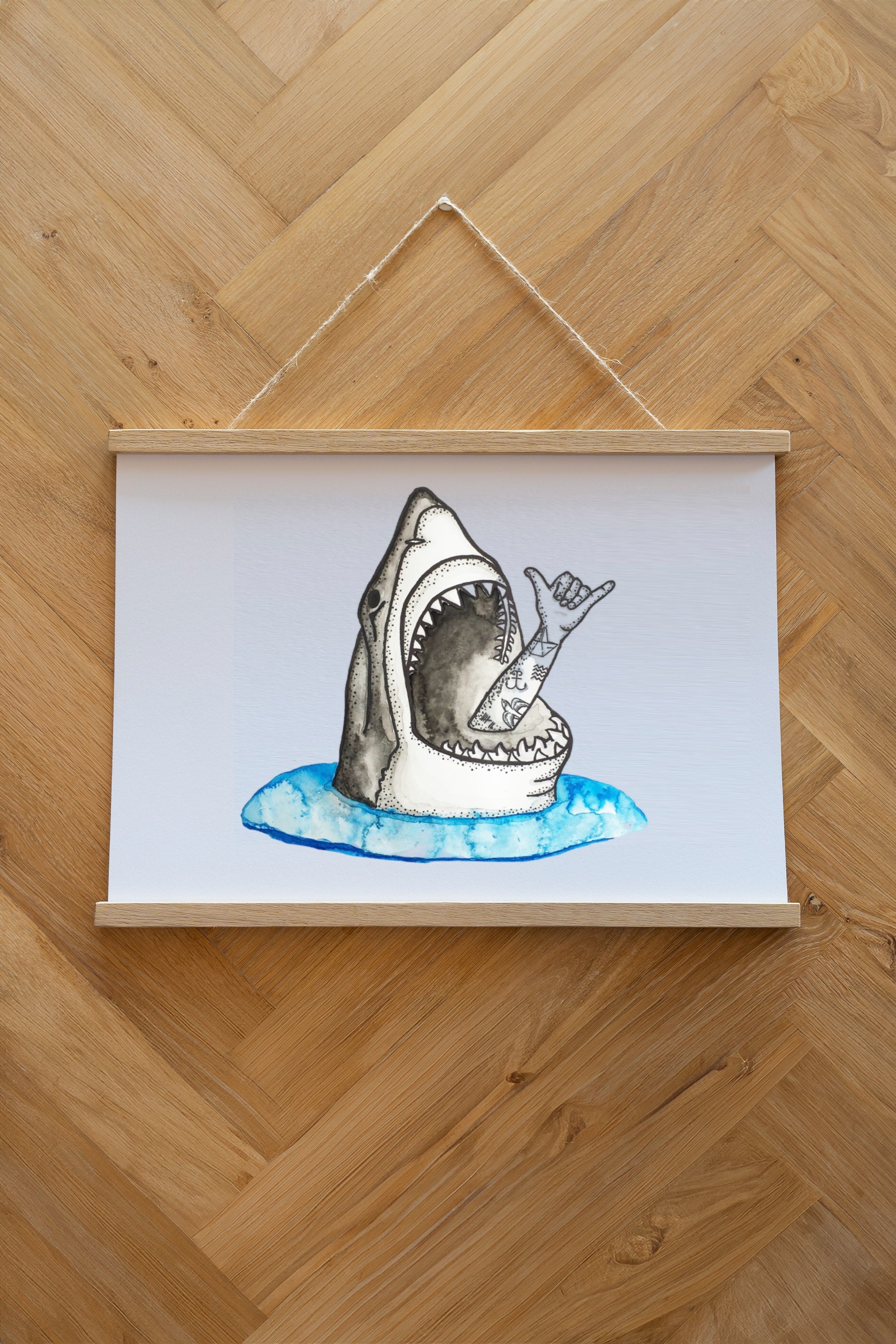 Shark Shaka Plakat - White