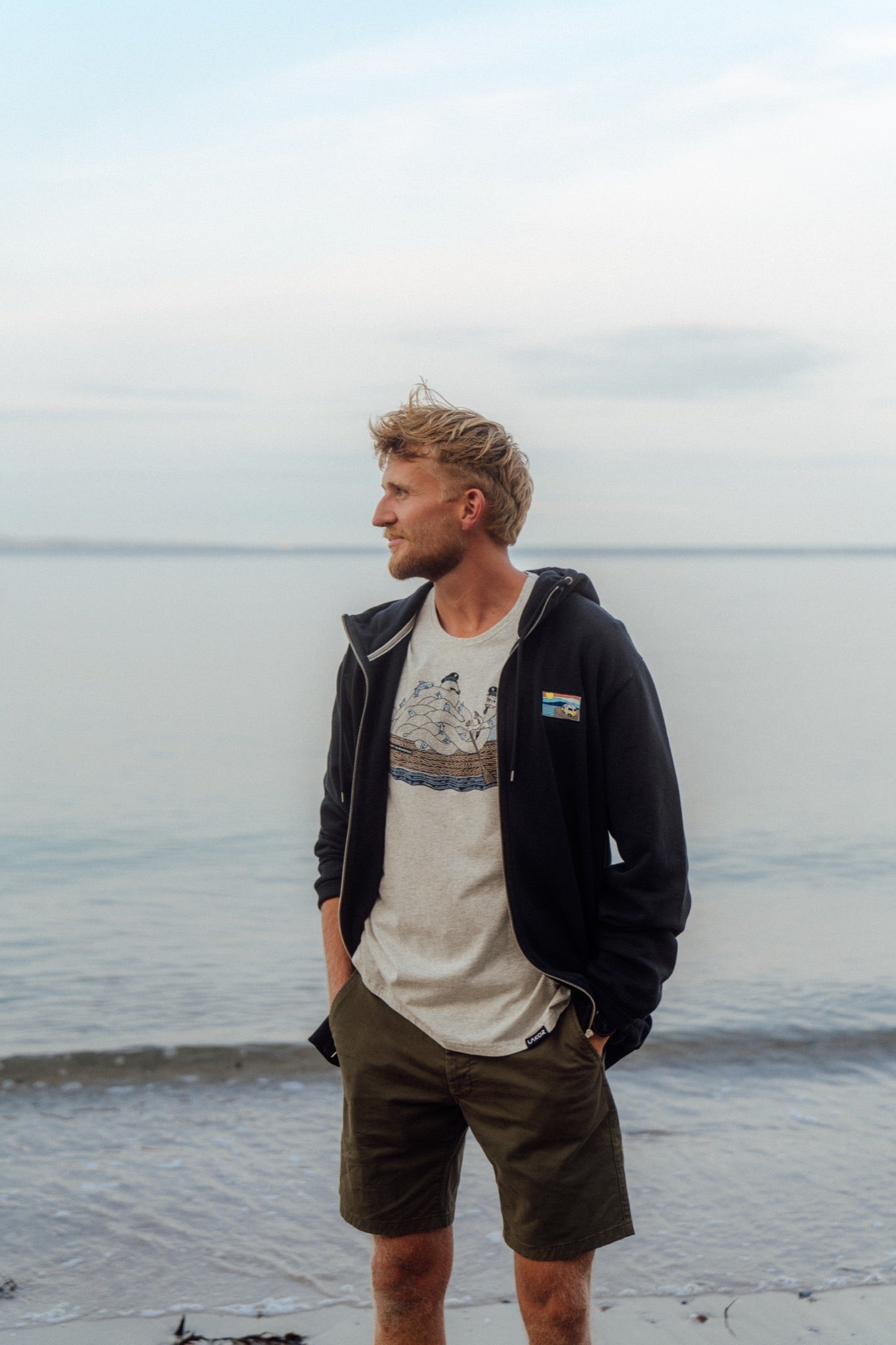 Simply Trippin' Zip Hoodie - Moonless Night