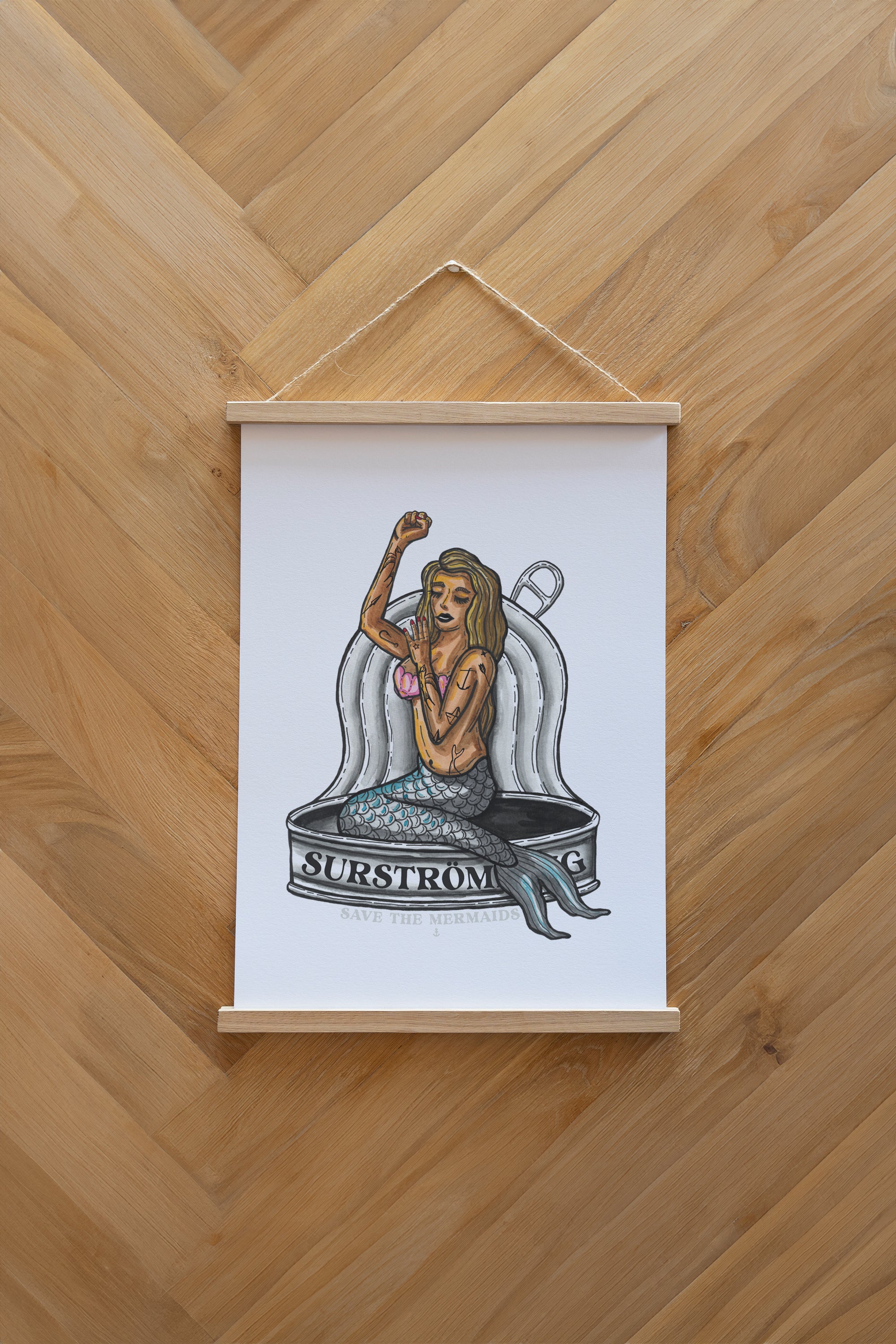LAKOR Tinned Mermaid Poster Poster White