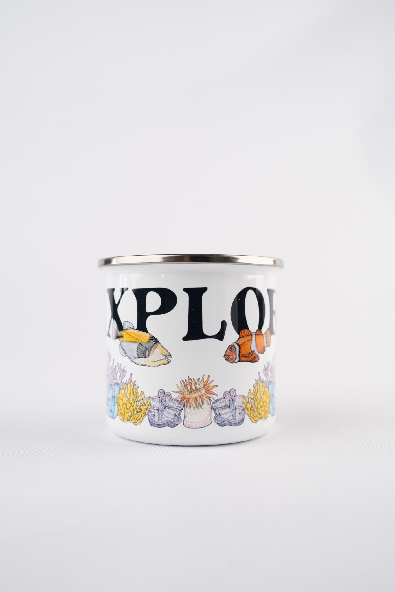 Underwater Garden Enamel Mug - White