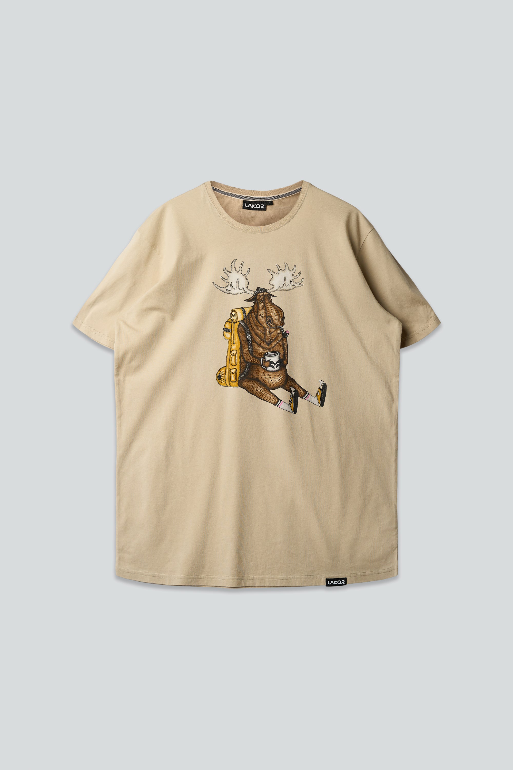Snooze Moose T-shirt (White Pepper)